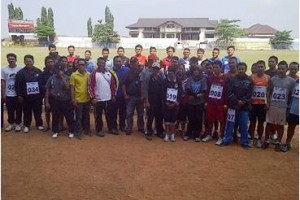 Atley Porda Kabupaten Kuningan berfoto bersama sebelum menjalani tes fisik.